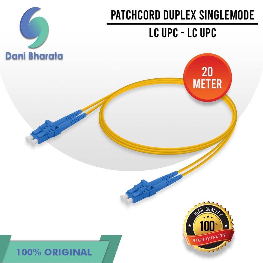 Patchcord Fiber Optik Duplex SingleMode LC to LC Panjang 20 Meter