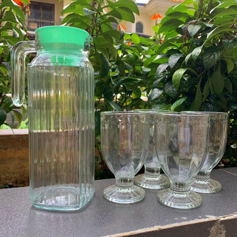 Pitcher 4 in 1 Set Kado Bola Rio Kimglass | Teko | Kaca | Teko kaca | Murah | Gelas kaca
