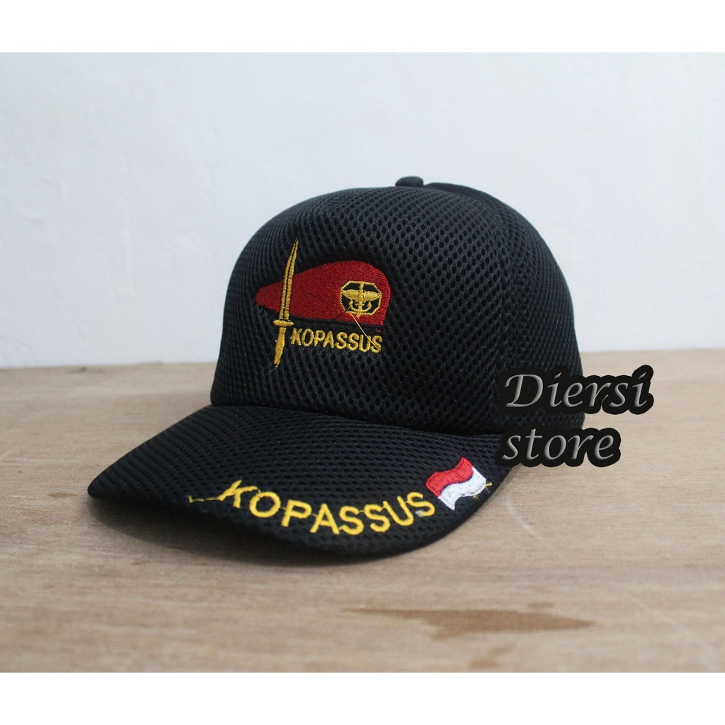 DIERSI STORE TOPI DOUBLE MESH BORDIR KOPASSUS/TOPI KOPASSUS BORDIR/TOPI TNI