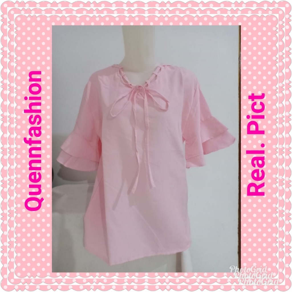 BLOUSE QUEEN TESSA / PUTIH / PINK / TERMURAH