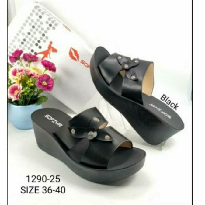 Sandal Wedges Spont Wanita BungaFashion