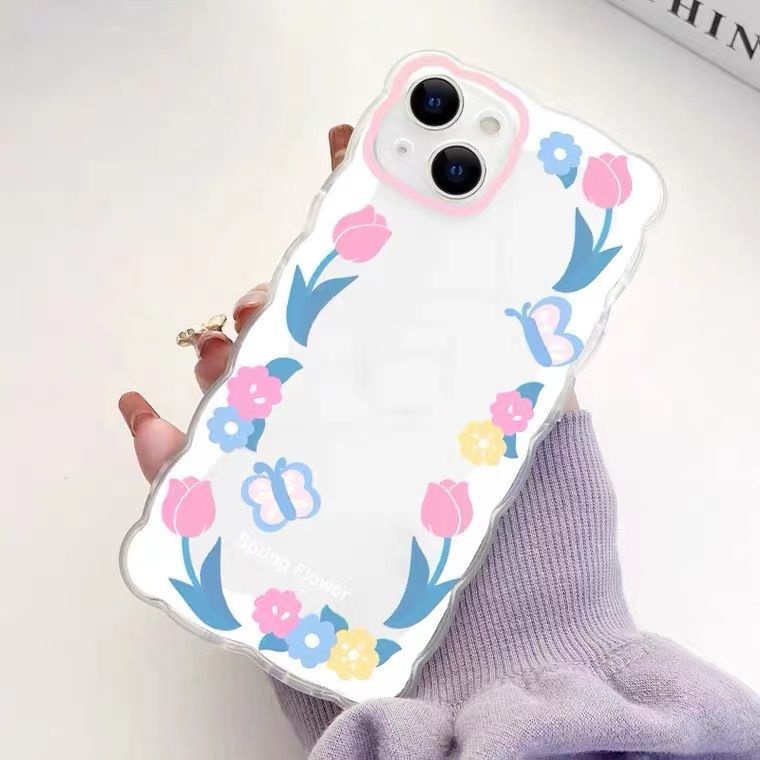 Soft Case TPU Motif Bunga Untuk Iphone 13 12 Mini 11 Pro X XR XS Max SE 2020 6 6S 7 8 Plus