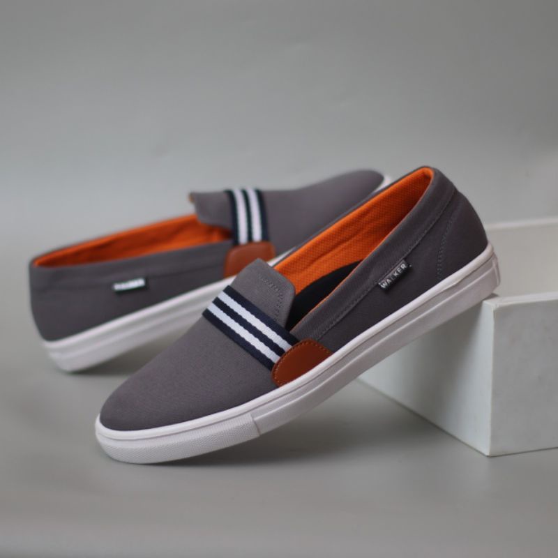 Xshoesbdg x Kante Sepatu Slip On Pria Casual Formal Slop Kanvas Santai Kerja Kuliah