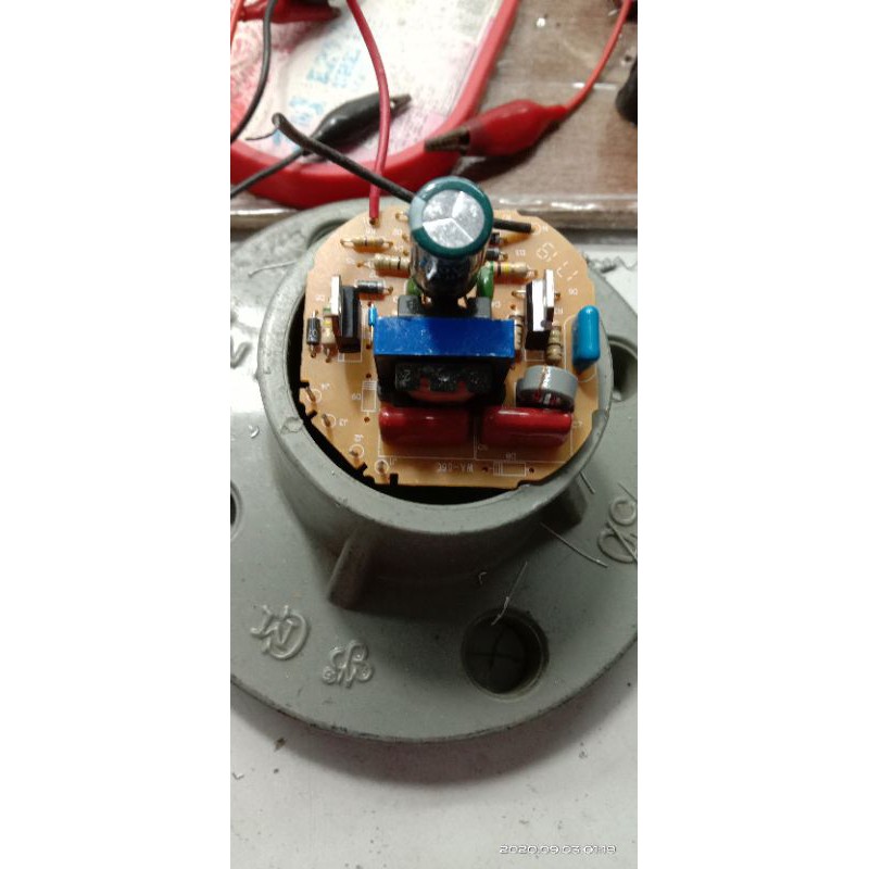 PCB mesin lampu hemat energi LHE hannochs 45w bekas seken kondisi ON
