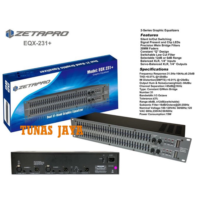 EQUALIZER ZETAPRO EQX 231 EQX231 + SUBWOOFER ORIGINAL