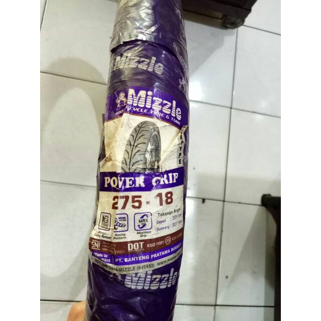 Ban Mizzle 275-18 Power Grip Tanpa Ban Dalam