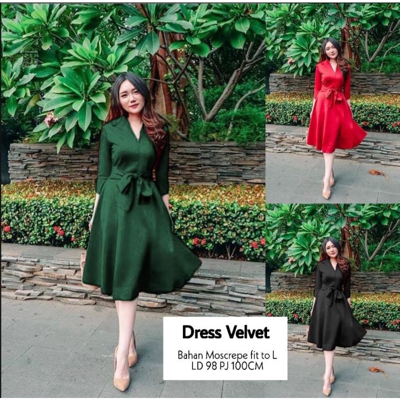 ciayo~Dress Velvet  / dress wanita