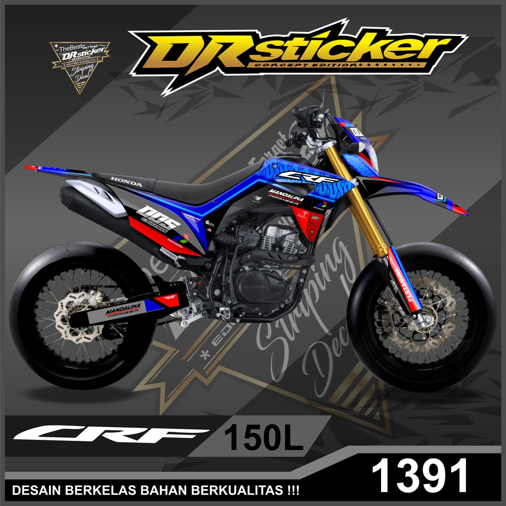 Dekal Sticker CRF 150L Full Body sticker Skotlet CRF Desain Mandalika racing Indonesia
