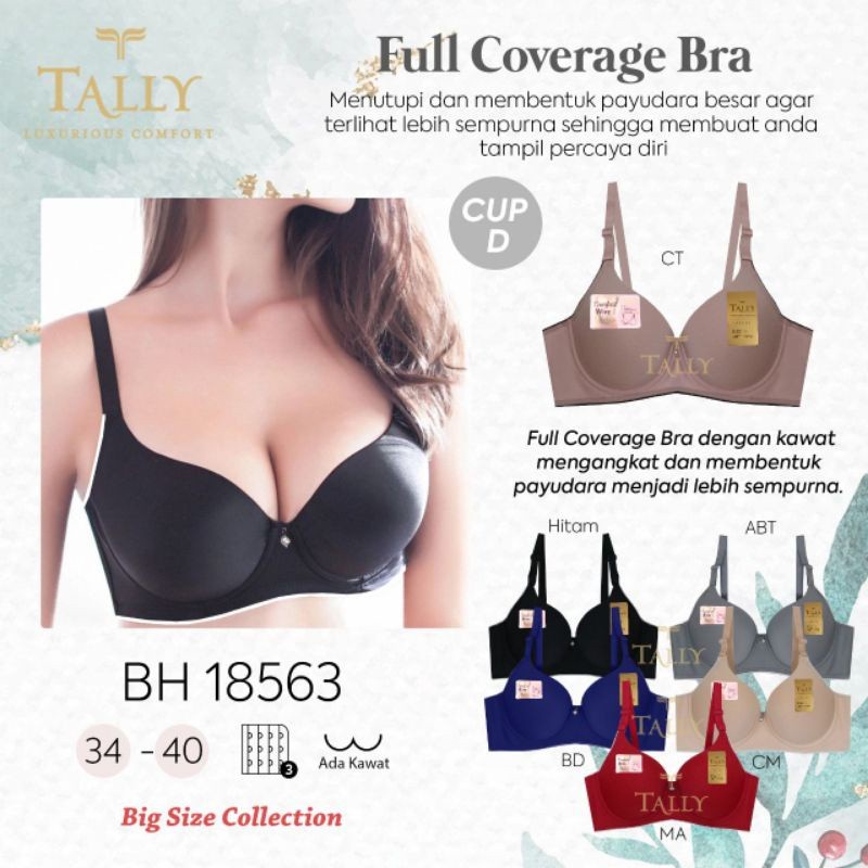 TALLY BRA BH SEMI SEAMLESS 18563 CUP D ADA KAWAT