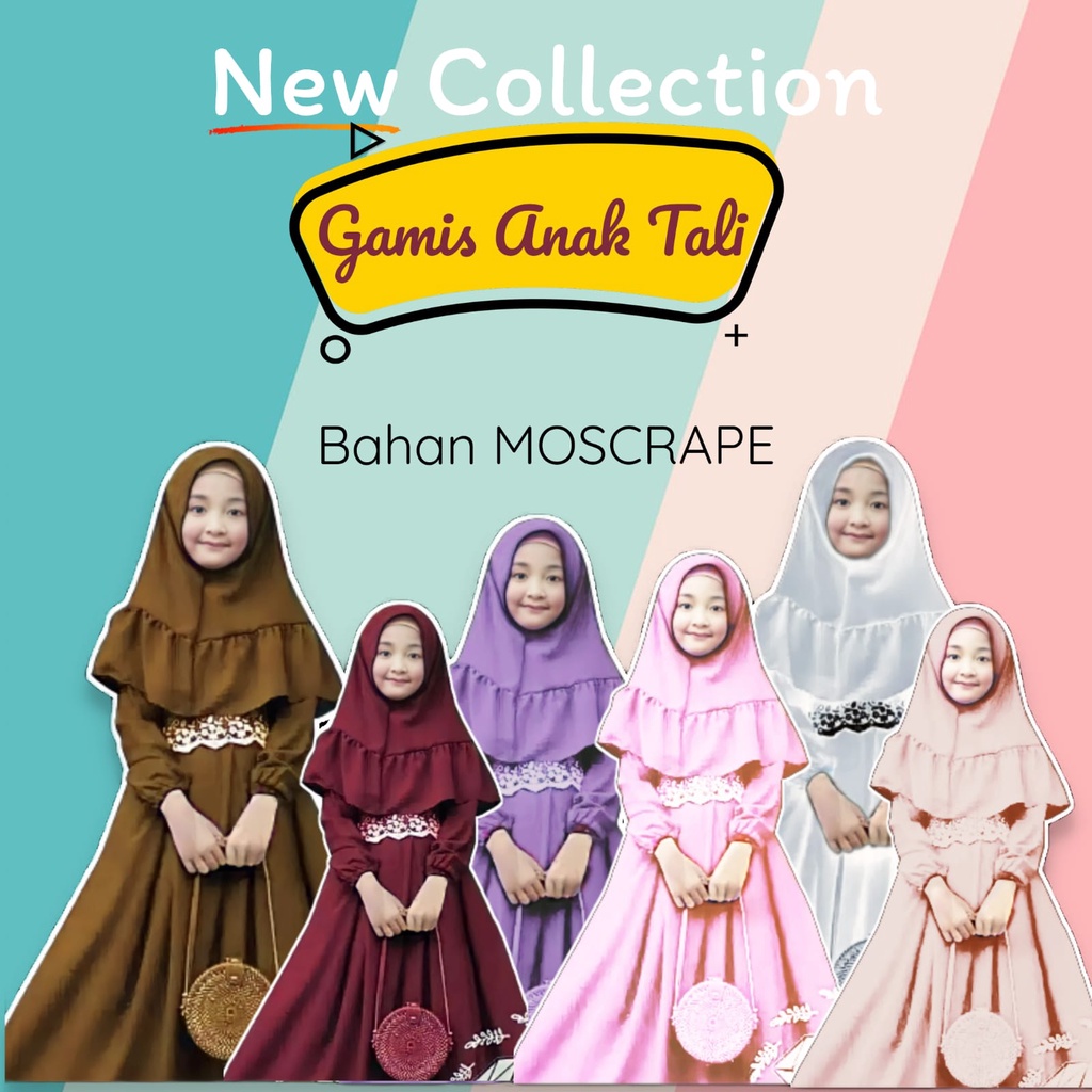 Setelan Baju Gamis Anak Perempuan Bahan Moscrep Termurah Dan Terbaru 0 - 8 Tahun