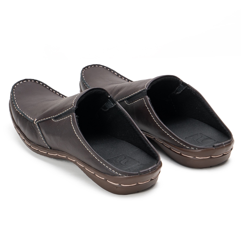 Sandal Slop Pria Bustong Kulit Asli Rajut Moccasin Fordza AR01