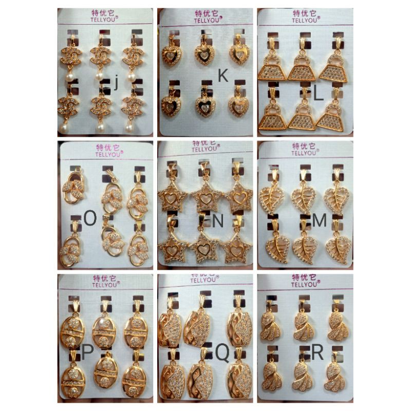 SAL19. Liontin xuping Kalung wanita lapis emas dgn mata zircon