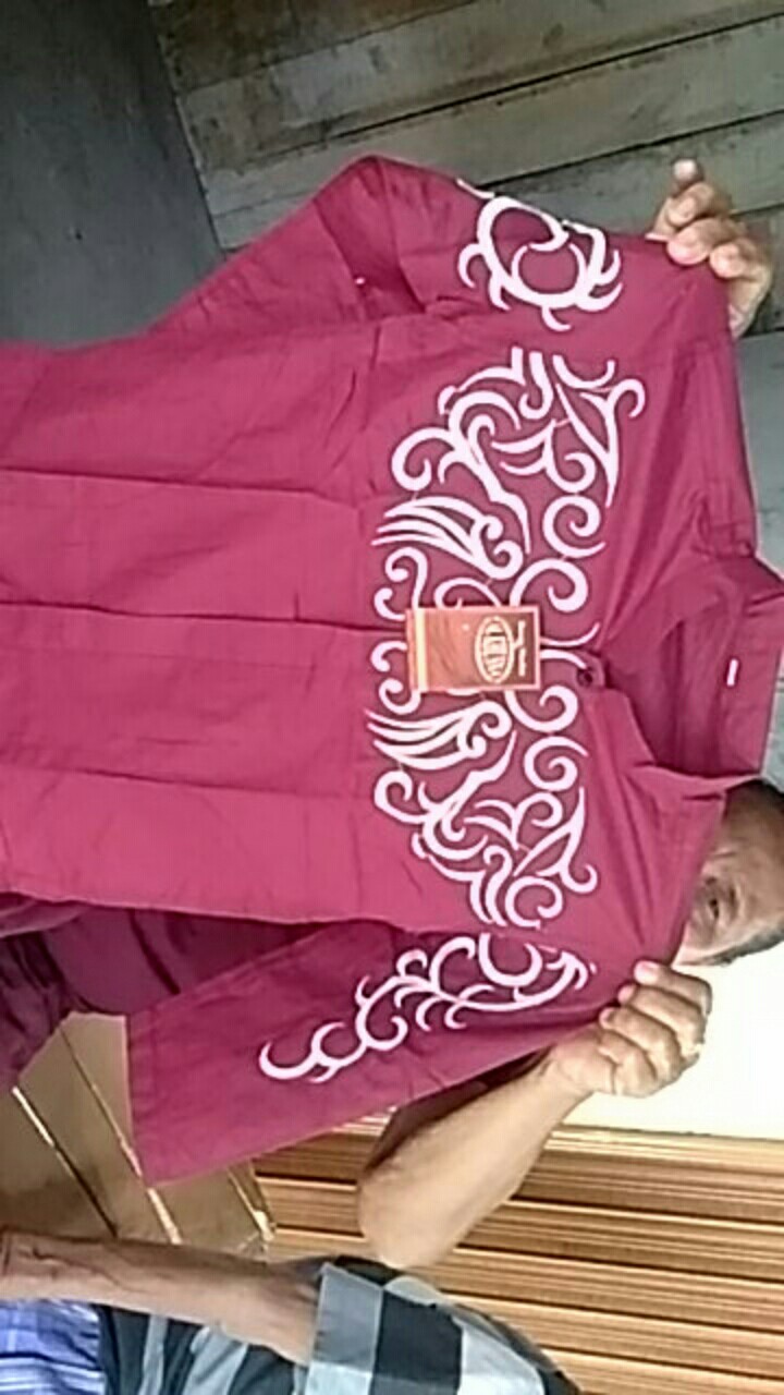 Baju Koko Motif Batik Pria  Dewasa Dan Anak Lengan Panjang Katun Toyobo Halus