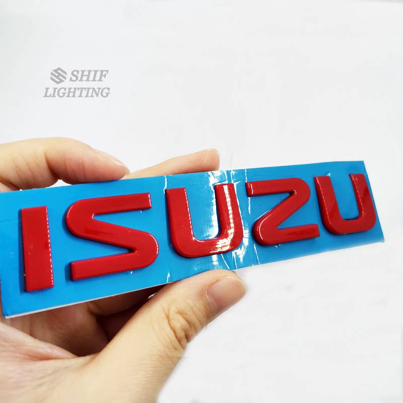 1pc Stiker Emblem Logo Isuzu Bahan Abs Krom / Hitam / Merah Untuk Bagasi Belakang Mobil Isuzu