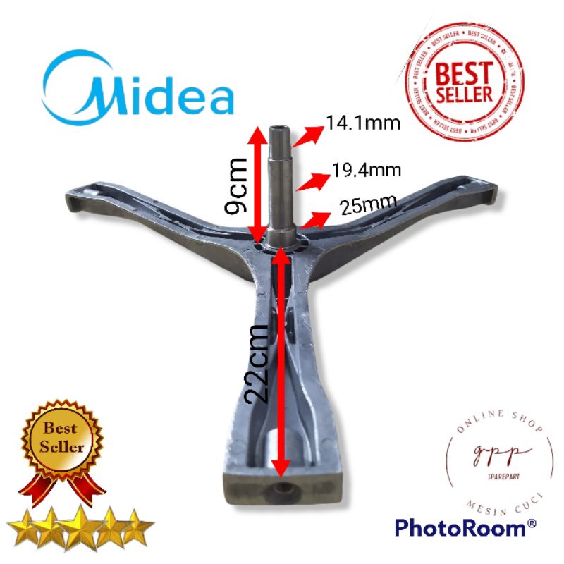 Baling Baling Drum Spider Segitiga Mesin Cuci Midea Mfs70-10302
