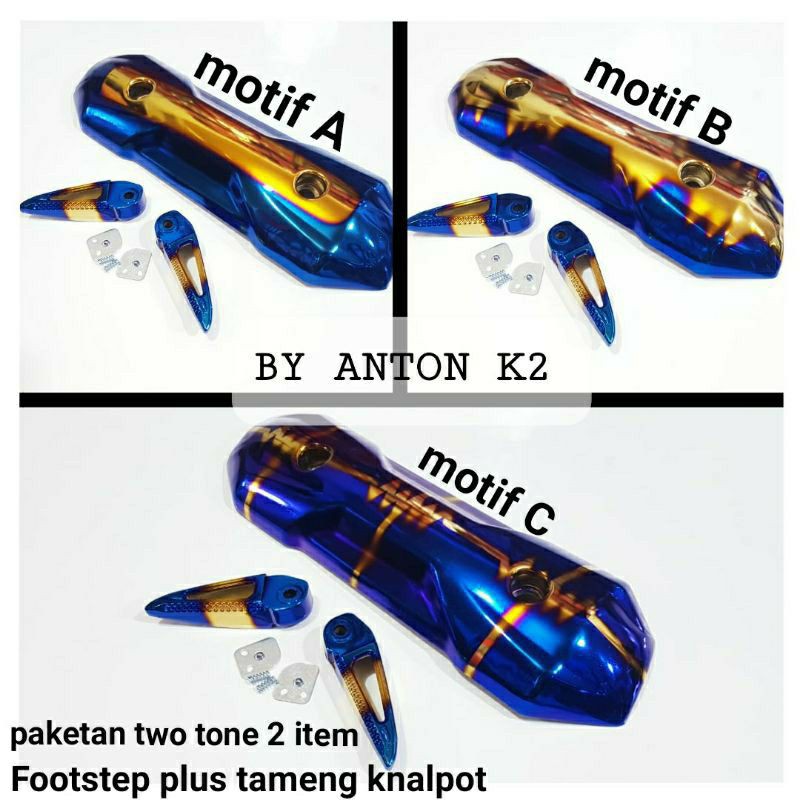 FOOTSTEP BELAKANG PAKET TAMENG TUTUP KNALPOT VARIASI AKSESORIS MOTOR BEAT KARBU/BEAT FI/BEAT ESP