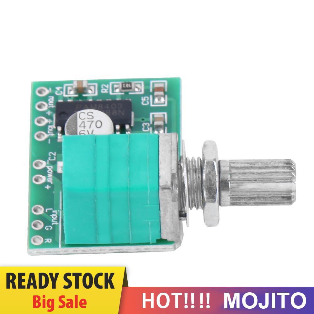 MOJITO Mini PAM8403 5V Power Audio Amplifier Board 3Wx2 w/Switch Potentiometer USB