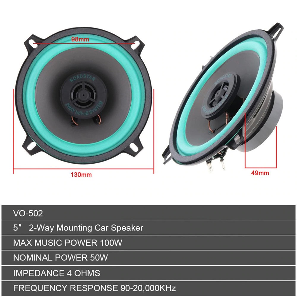 Speaker Mobil Subwoofer HiFi 5 Inch 100W 1 PCS - VO-502 - Black/Blue
