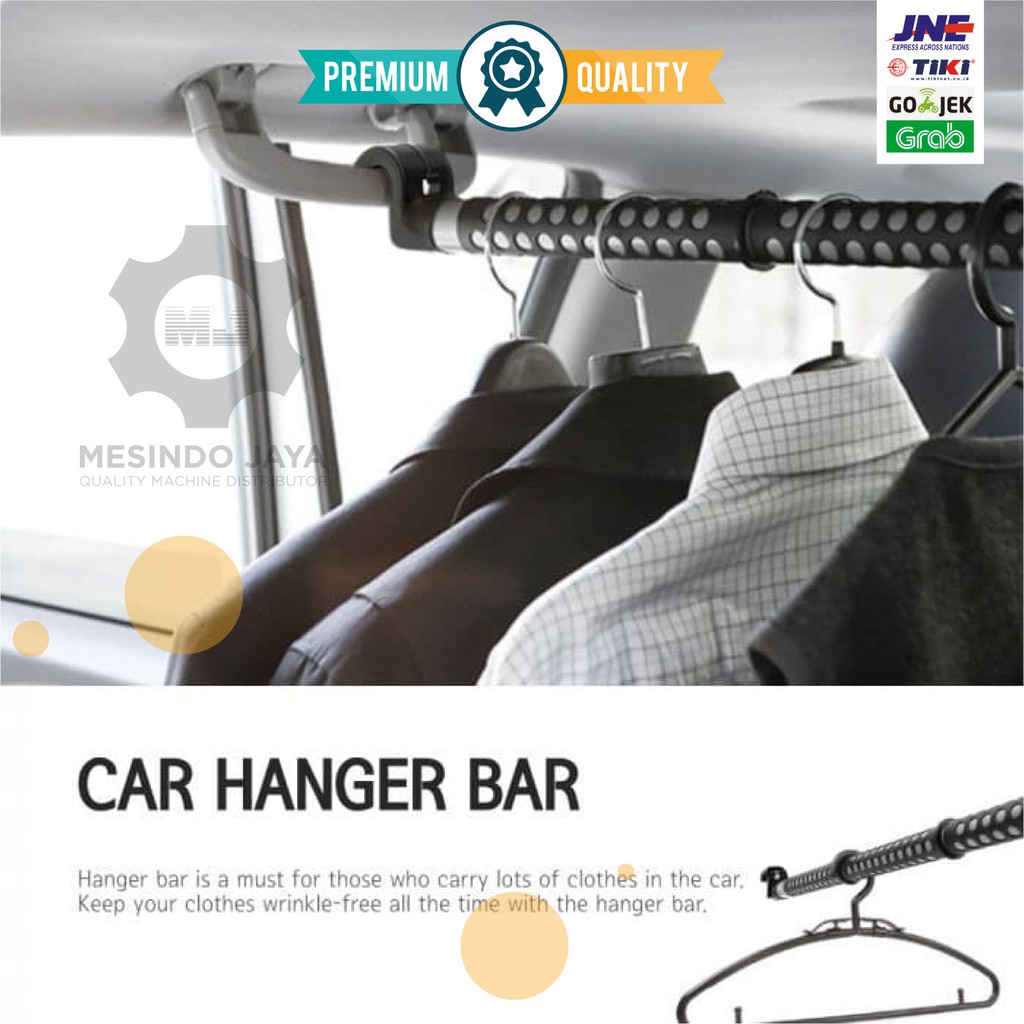 Gantungan Bar Baju Jas Pakaian Mobil / Car Hanger Clothes Bar Expandable Portable Hook Hanger Baju