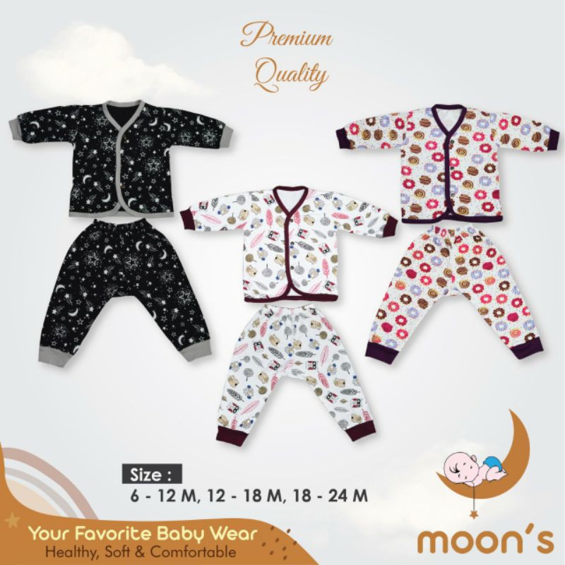 STELAN PANJANG BUKA KAKI MOONS PREMIUM/BAJU BAYI LENGAN PANJANG