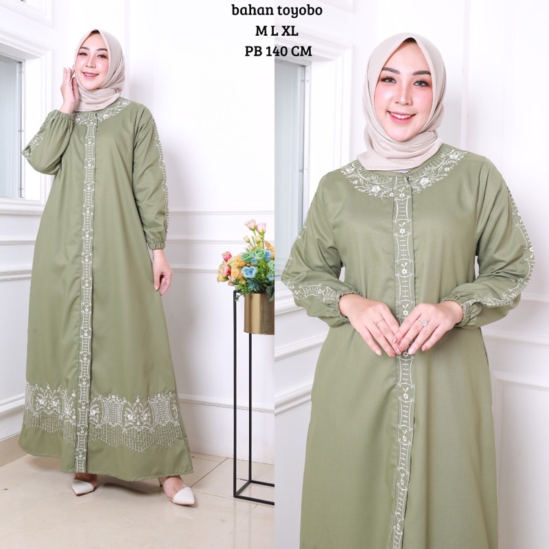 Annisa Dress - RD - Gamis Toyobo - Gamis Bordir - Gamis Viral Tanahabang Collection - Gamis Hari Ray