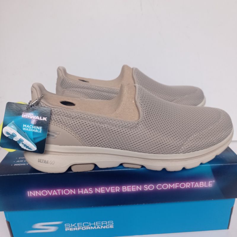 sepatu skechers go walk 5 taupe