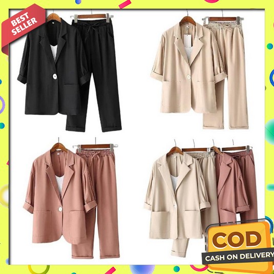 Murah&Laris/Blazer Formal Wanita Kerja/Blazer Formal Kerja Wanita Keki Cavarez One Set Blazer Cela