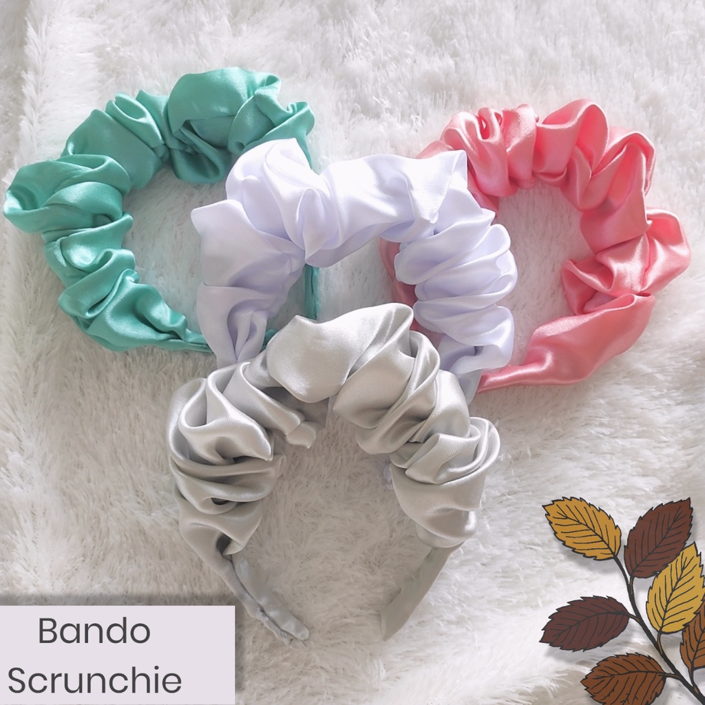 Bando Korea Aksesoris Rambut Bandana Kepala Bando Scrunchie Bando Kerut Puff Headband Ruffle Kerut Bando Viral Bando Kekinian Bando Serut