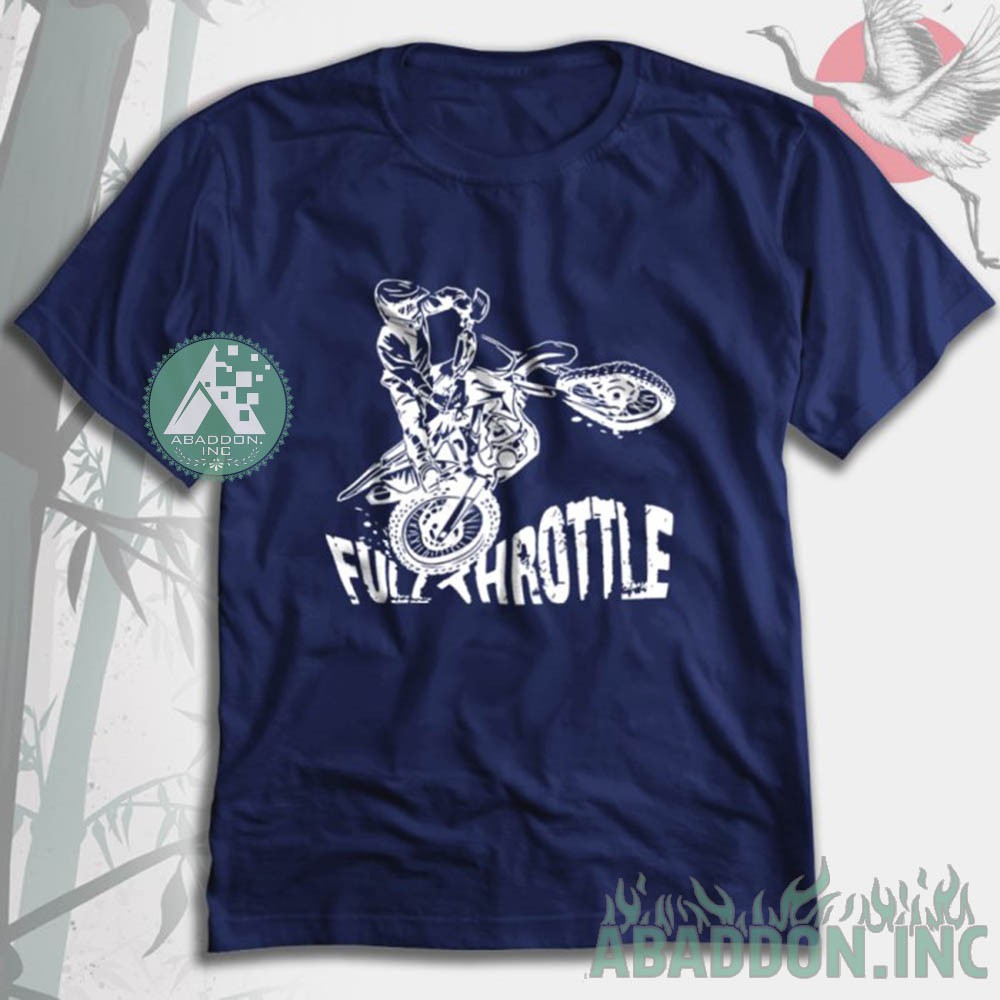 Kaos Baju Racing Motor Trail Motocross Full Throttle Club Otomotif Offroad Tshirt 7747