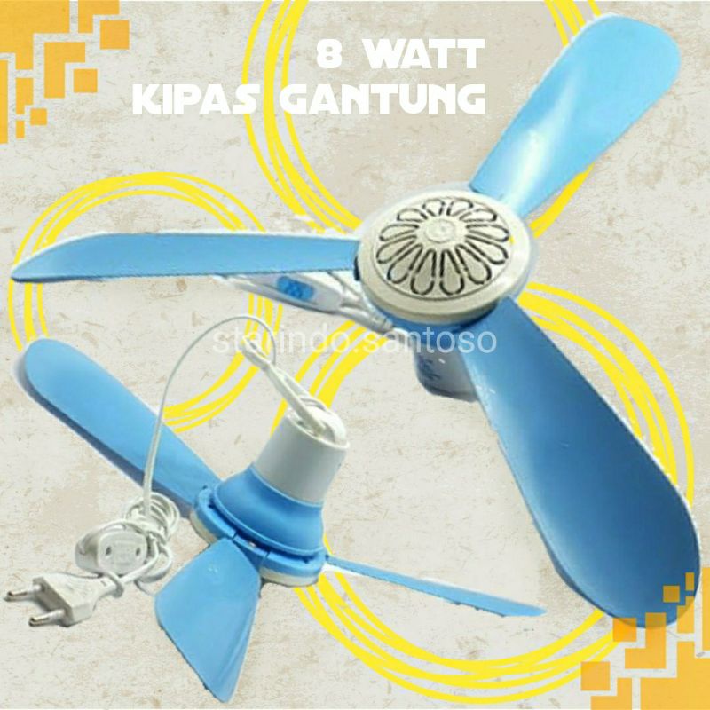 HELI FAN 8w kipas angin gantung Kyzuku 8 watt hemat listrik 3 baling plafon