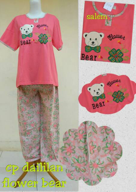 Baju Tidur Daililan Flower Bear Shopee Indonesia