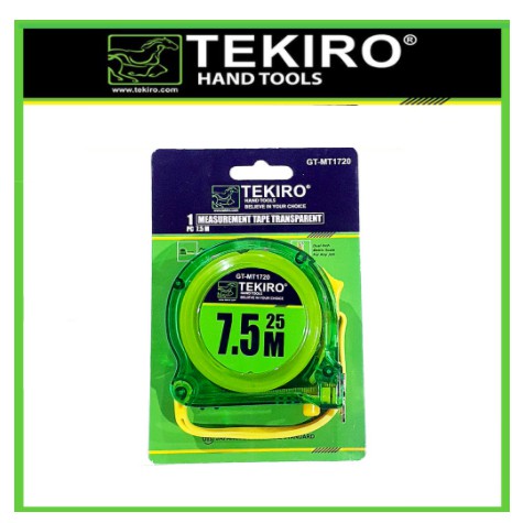 Tekiro Meteran 7.5 Meter / Meteran 7.5 M Transparan Hijau / Measuring Tape 7.5 Meter