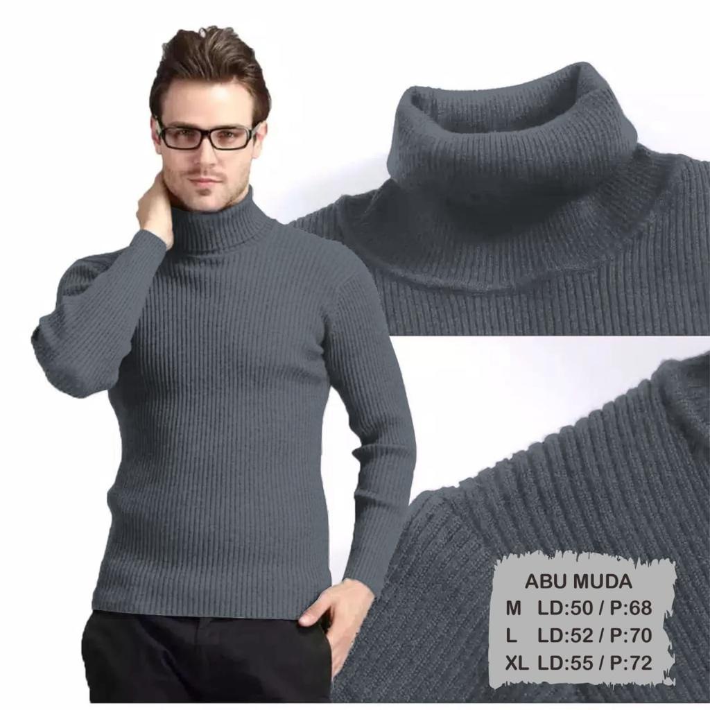 Kaospolos -  Kaos Turtleneck pria lengan panjang | kaos kerah tinggi tangan panjang