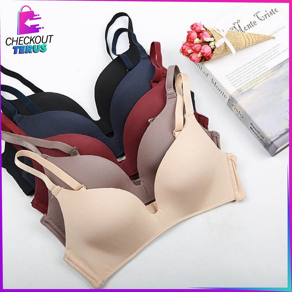 CT P45 BH Tanpa Kawat Bra Bahan Halus Sport Bra Pakaian Dalam Wanita Bra Push Up Elastis Bra Sexy Yoga Bra Murah