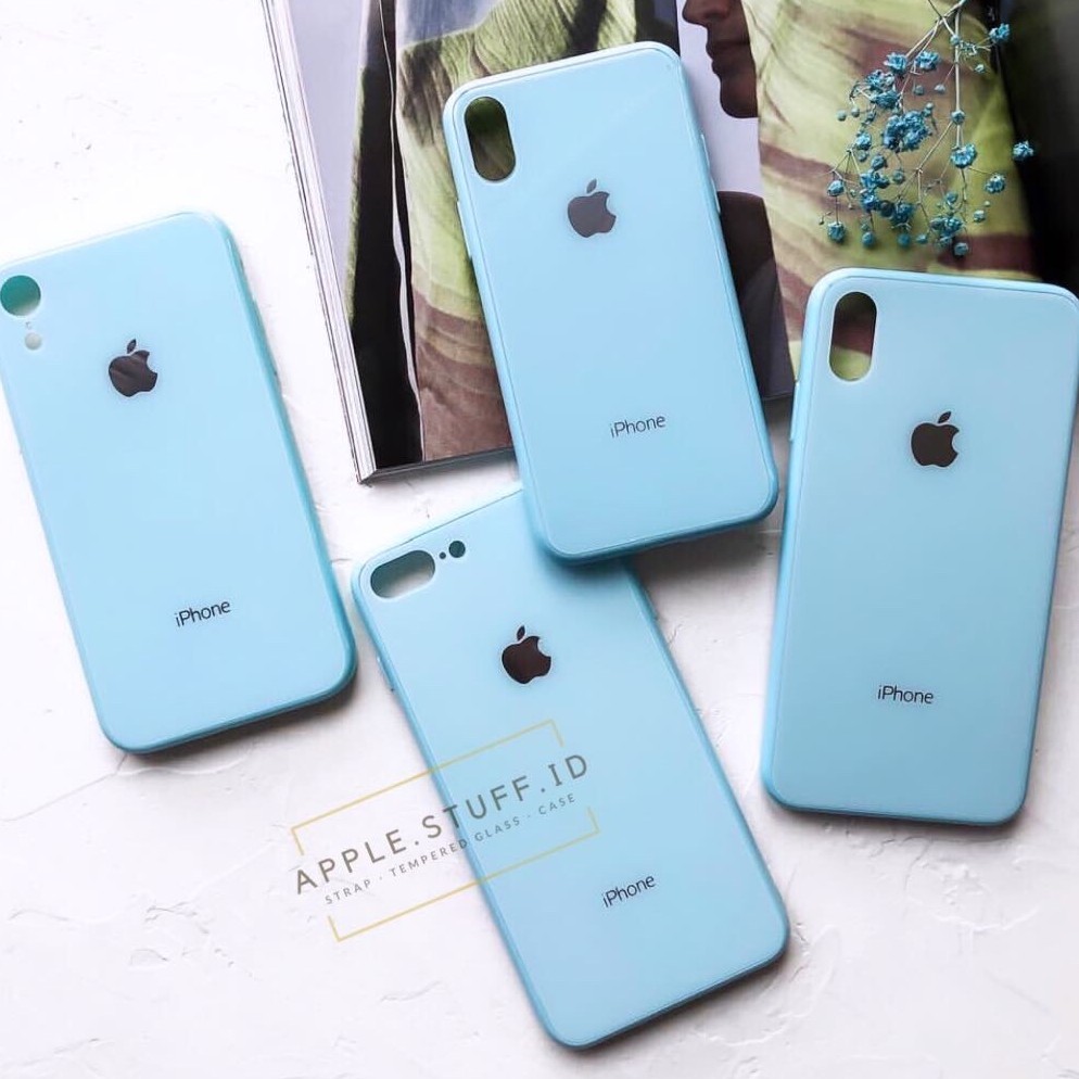 PASTEL GLASS CASE For - Iphone 6 6s 6+ 6s+ 7 7+ 8 8+ X XS XS Max XR