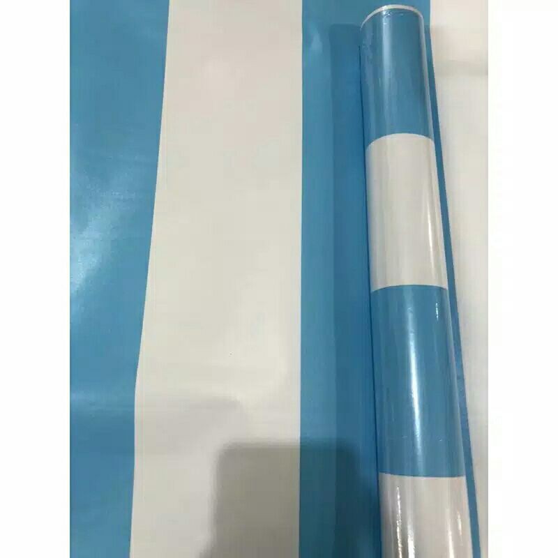 wallpaper sticker salur biru putih