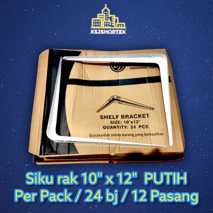 Siku Rak Putih 10 x 12 Inch Per Dus ( 24 Bj ) / 12 Pasang