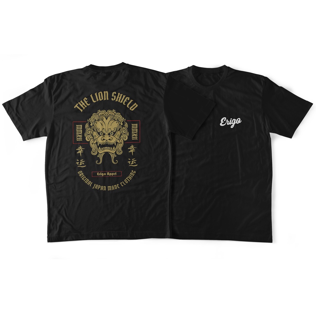 KAOS ERIGO APPAREL THE LION SHIELD ERIGO OFFICIAL KAOS DISTRO TERBARU