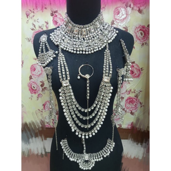 Perhiasan India / bridal set India silver pengantin / aksesoris bridal