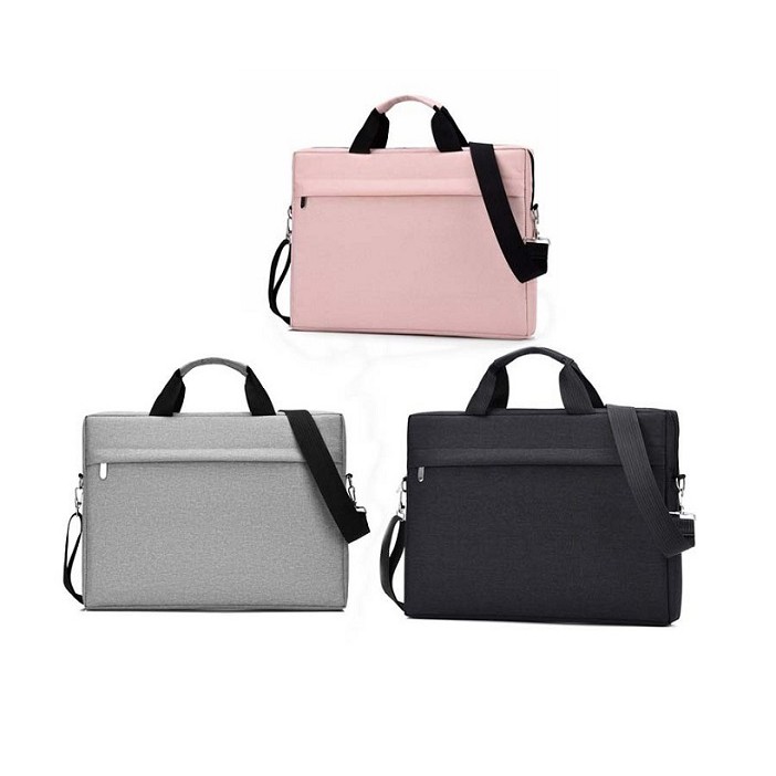 Tas Laptop Macbook Selempang Pink Nylon with Shoulder Strap Size 15.6 15 16 inch