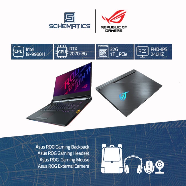 ASUS ROG SCAR 3 G531GW-I9R7S1T|i9-9980HK|32|1T SSD|RTX2070 8G
