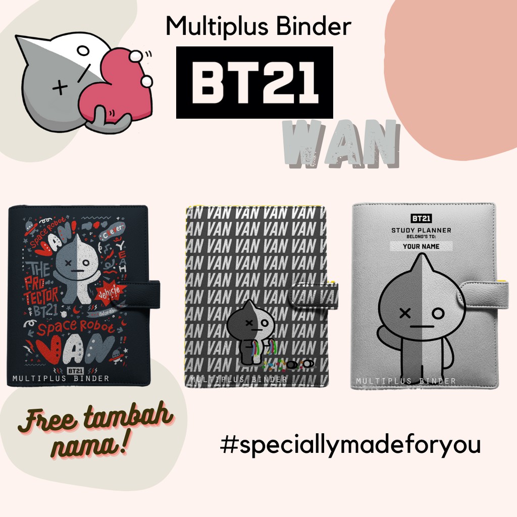 

Binder BT21 Van Custom 26 Ring B5 / 20 Ring A5 / 6 Ring A6 FREE Tambah Nama!