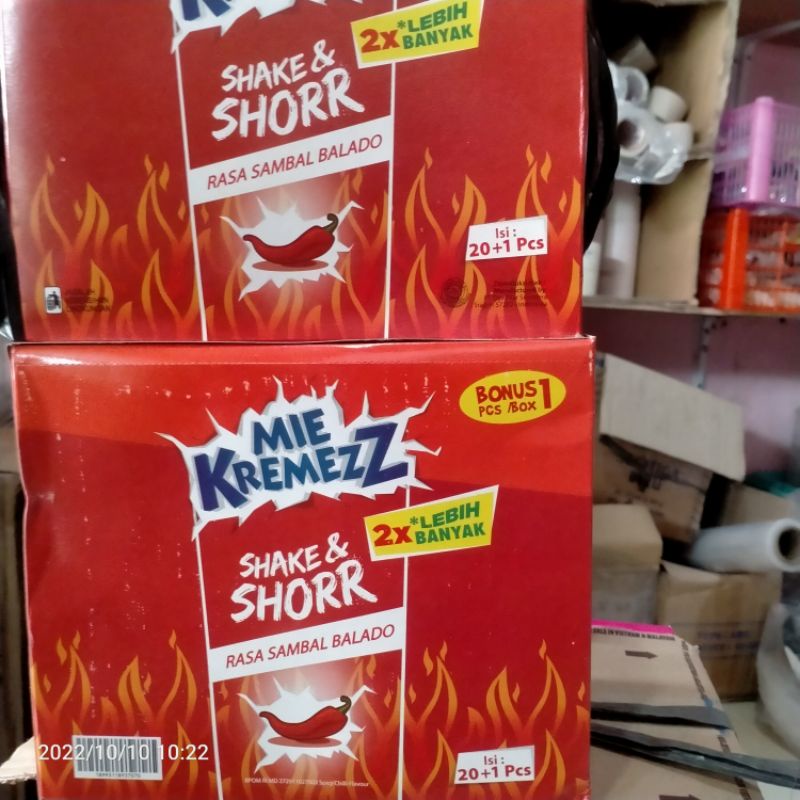 

Mie Kremezz Shorr 1 dus isi 20pcs free 1 pcs kemasan 2x lebih banyak. tergantung stok