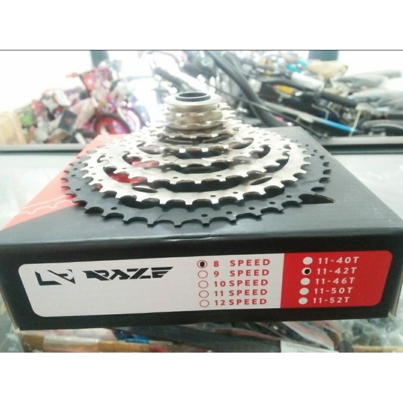 Sproket Sprocket 8sp 8 speed 11T 42T Raze Cassette Kaset