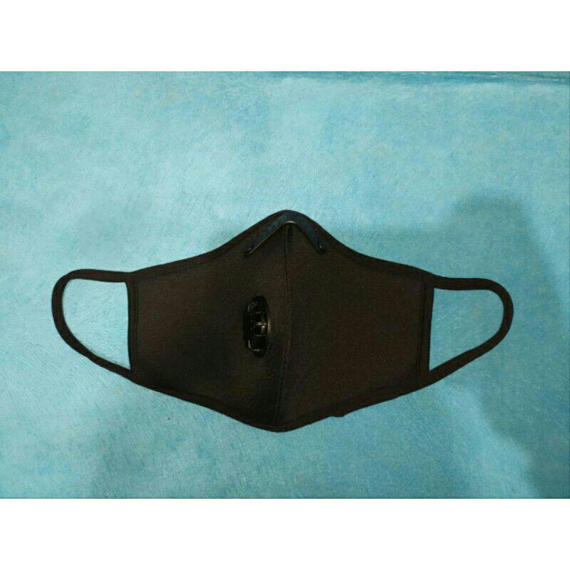 Masker Spandex Filter Hitam Polos Premium Dan Exclusive Model Tali Kun