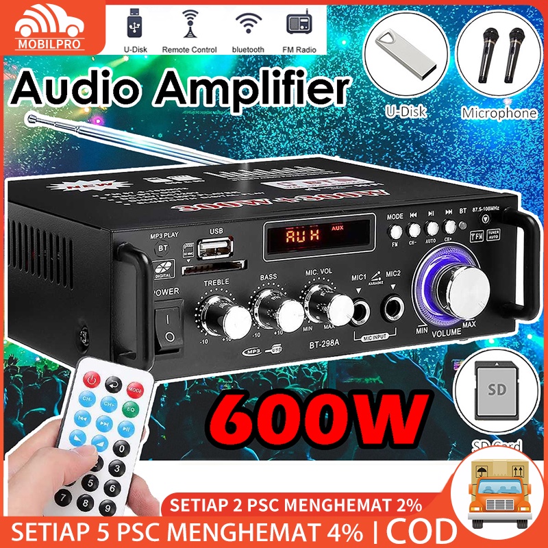 COD Power Ampli Amplifier Bluetooth 600W Karaoke Home Theater FM Radio