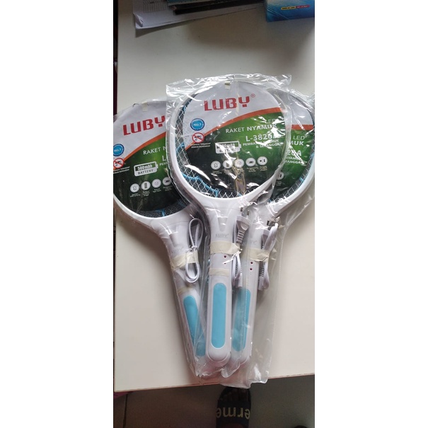 Raket Nyamuk LUBY   3881 /3882 /3883/ 3885 Raket Nyamuk LED plus Kabel Charge