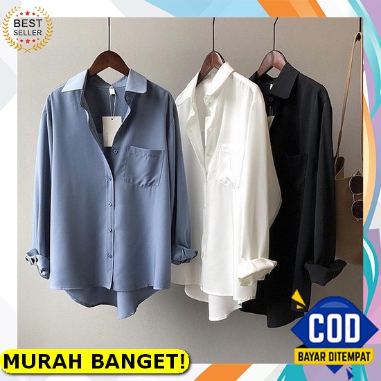 Alena Mini Shirt Korea Blouse Kemeja Wanita Lengan Pendek Blus Crop Imoport Baju Atasan Remaja Perem