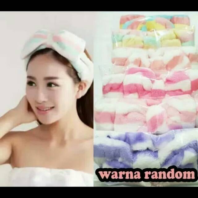 Headband Bandana handuk Pita Besar bando mandi