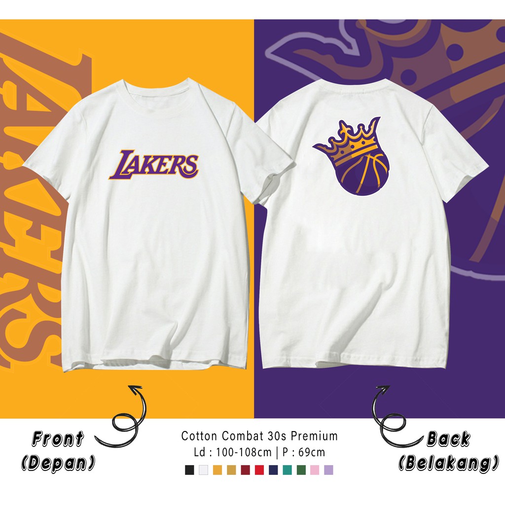 LAKERS BASKET  / TERMURAH BAJU KAOS KATUN WANITA/ PRIA UNISEX LENGAN PENDEK / TUMBLR TEE /  OVERSIZE